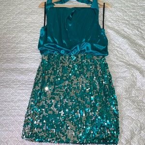 Aqua sequin dress
